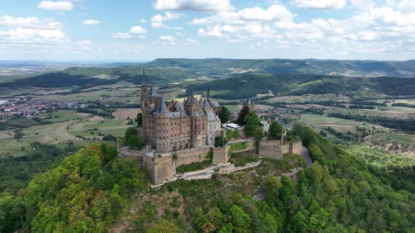 Burg Hohenzollern Castle Between Hechingen and Bisingen Germany Was the Medieval Castle of the