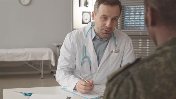 Military Officer at Doctors Office