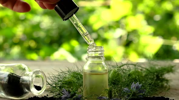 Black Cumin Oil in a Bottle