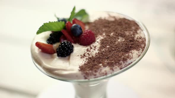 Glass of Tiramisu.