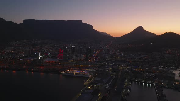 Aerial Shot of City at Twilight