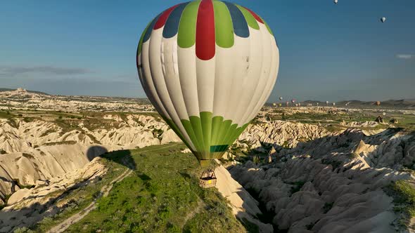 Aerial view Hot air baloons in Turkey 4 K