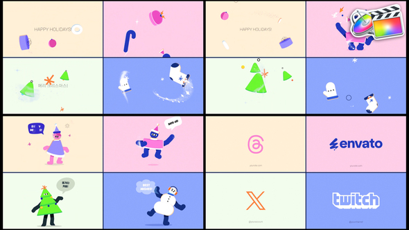 New Year Morphing Characters Logo Openers for FCPX alt