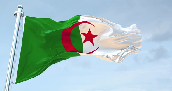 Algeria  Flag Waving  Loop  4 K