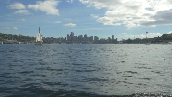 Lake Union and a boat with sails