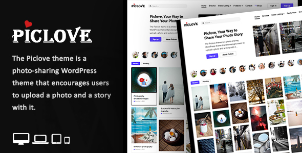 Piclove - Blog & Photos Download WordPress Theme