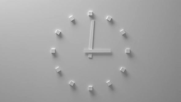 3D Clock 12-Hour Time Lapse