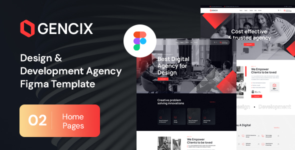 Gencix – Design & Development Agency Figma Template – 0 Sold!