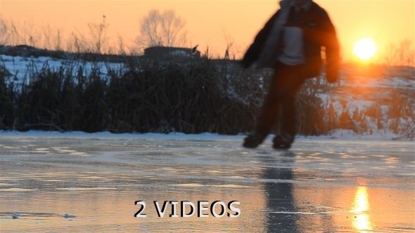 Ice Skater in Sunset 3 - 2 Videos