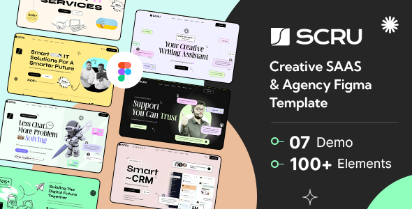 SCRU - Creative SAAS &  Agency Figma Template