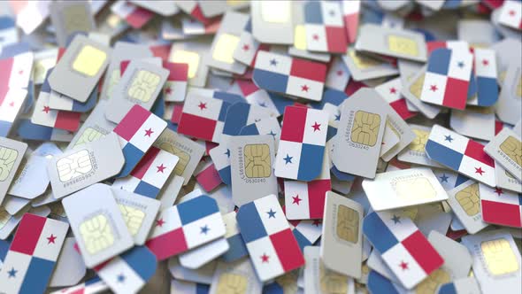 Multiple SIM Cards with Flag of Panama alt