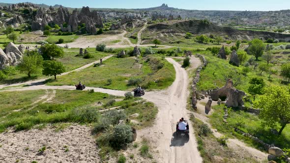 Quad Bike Safari in Cappadocia Aerial View 4 K