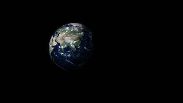 Zoom In 3d Rotated Planet Earth, earth rotate in space with stars