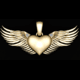 FLYING HEART DIAMOND PENDANT 3D PRINTABLE MODEL - 3DOcean Item for Sale