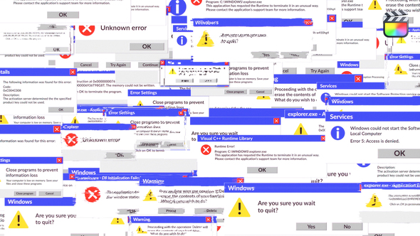 Glitch Old System Error Logo - FCPX alt