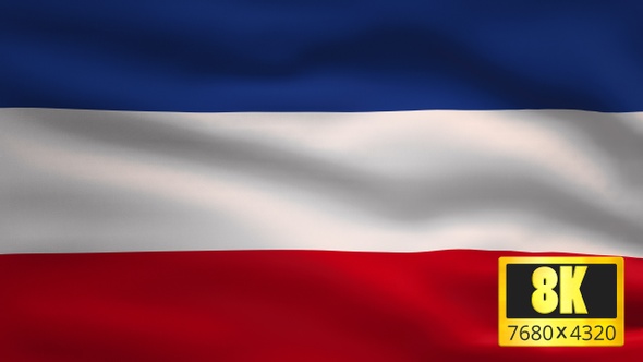 8K Serbia And Montenegro Windy Flag Background