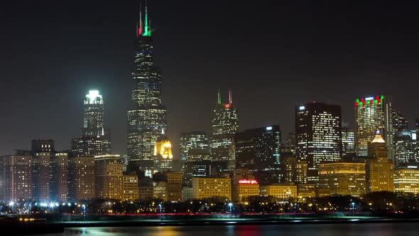 Night time lapse of Chicago