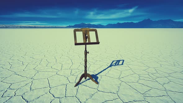 an Old Music Stand is on White Salt Desert