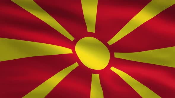 Macedonia Windy Flag Background 4K