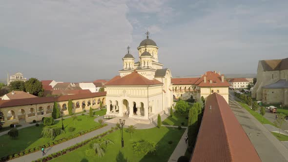 Aerial view of the Coronation Cathedral, Alba Iulia