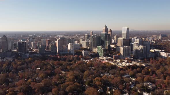 Aerial Helicopter Tour Downtown Atlanta Georgia Usa