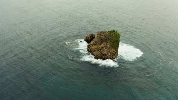 Rocky Island in the Ocean