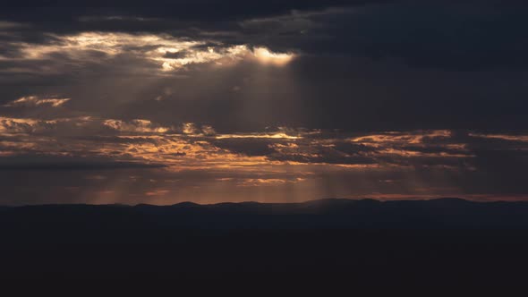 Glorious Sun Rays Through Clouds Zoom In