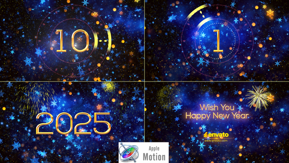 New Year Countdown 2025 - Apple Motion alt