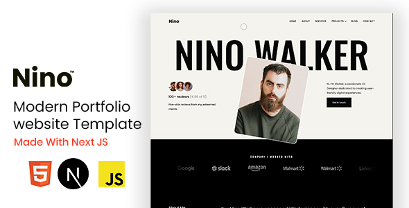 Nino – Next JS Personal Portfolio Template – 0 Sold!