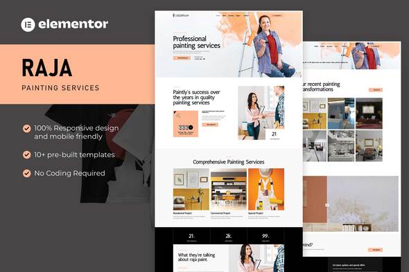 Raja - Painting Services Elementor Pro Template Kit