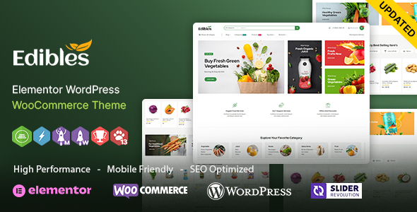 Edibles WP - Organic & Grocery Elementor WooCommerce Theme