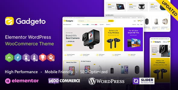 Gadgeto WP - Electronics Store Elementor WooCommerce Theme