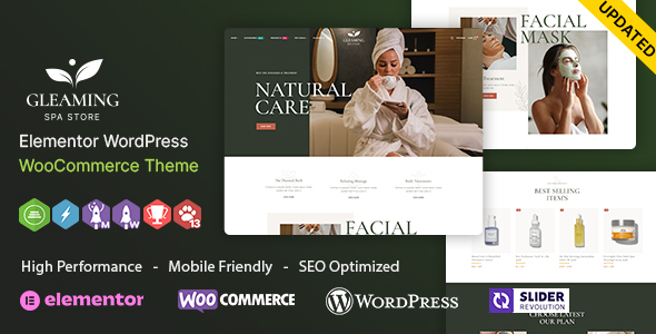 Gleaming WP - Spa and Beauty Elementor WooCommerce Theme