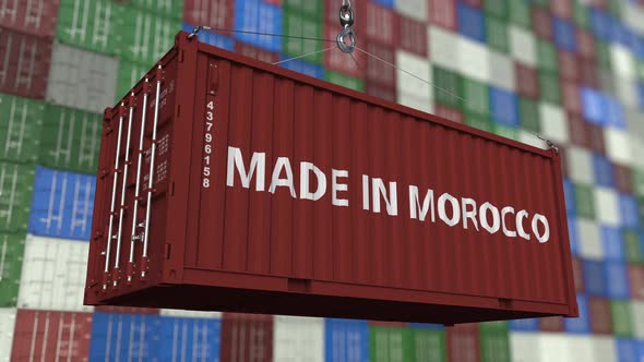 Loading Container with MADE IN MOROCCO Text