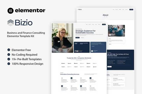 Bizio - Business and Finance Consulting Elementor Template Kit