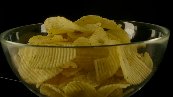 Glass Bowl with Potato Snack