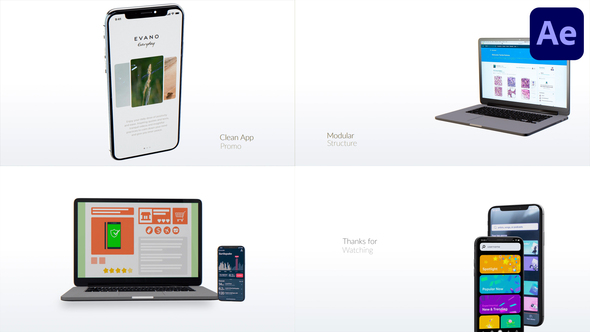 Clean App Promo for After Effects