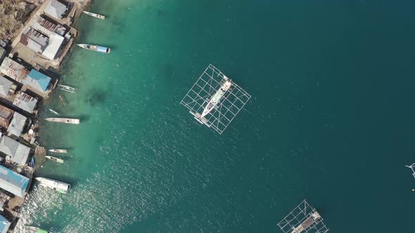 Aerial view of outriggers.