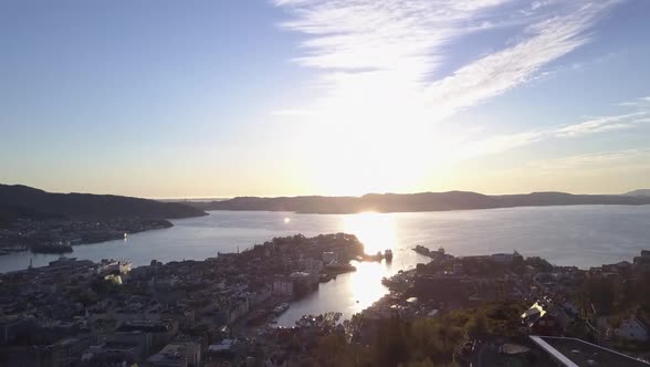 Bergen From Fjellveien Ascent And Reveal City