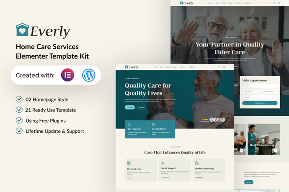 Everly - Home Care Services Elementor Template Kit