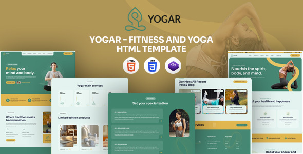 Yogar – Fitness and Yoga Studio HTML Template – 0 Sold!