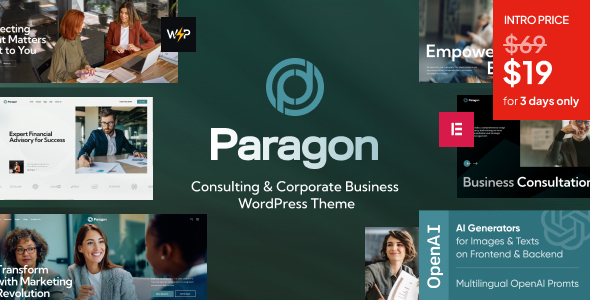 Paragon – Consulting & Corporate Business WordPress Theme – 0 Sold!