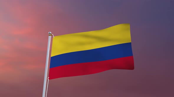 Flag Of Colombia Waving 4k