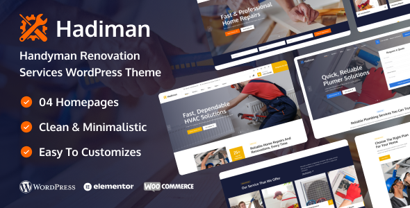 Hadiman - Handyman Renovation Services WordPress Theme