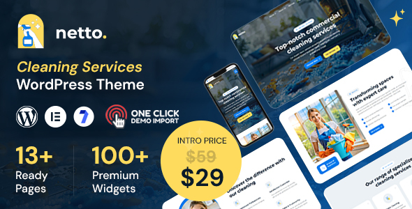 Netto – Cleaning Services WordPress Theme – 0 Sold!