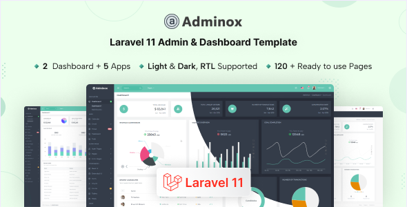 Adminox – Laravel 11 Admin & Dashboard Template – 0 Sold!