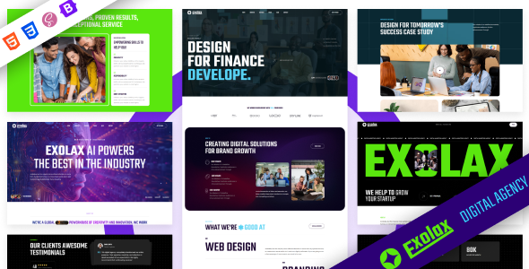 Exolax – Creative Digital Agency Template – 0 Sold!