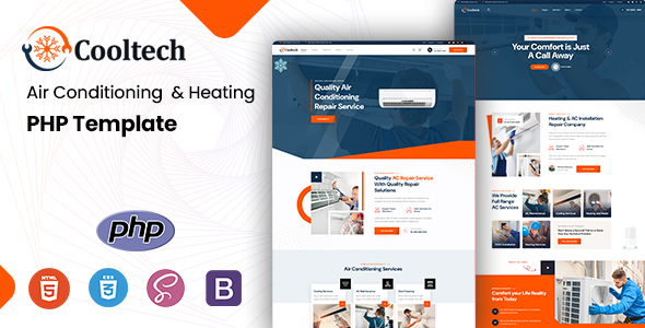 Cooltech – Air Conditioning & Heating PHP Template – 0 Sold!