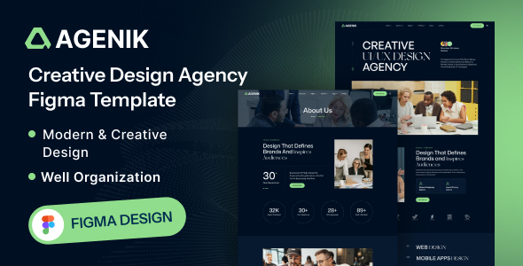 Agenik- Creative & Digital Agency Figma template – 0 Sold!