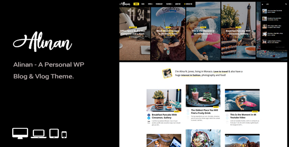 Alinan WP - A Personal WordPress Blog and Vlog Theme